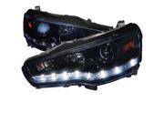 Spec D Tuning Projector Headlight Glossy Black Housing With Smoked Lens R8 Style 2LHP EVO08G 8 TM