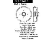 Centric Brake Drum 123.33001 Centric Brake Drum 123.33001