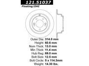 Centric Disc Brake Rotor 121.51037