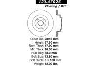 Centric Disc Brake Rotor 120.47025
