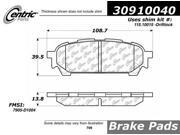 Centric Disc Brake Pad 309.10040 Centric Disc Brake Pad 309.10040