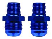 Professional Products Powerflow Fuel Filter Adapter Fitting; 1 2 in. NPT; 12AN; Flare To Pipe Straight; Blue; 2 per Package; 10243