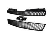 Spec D Tuning 2 Pieces Mesh Front Grille Upper And Lower Black HG AVA07JM2P GL