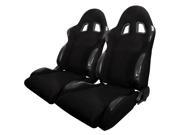 Spec D Tuning Bride Sty Racing Seats Black Cloth Pair RS 501 2