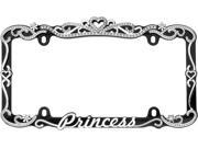 Cruiser Accessories 22635 Princess License Plate Frame Chrome With Black