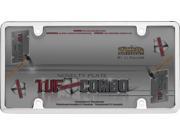 Cruiser Accessories 62032 Tuf Combo License Plate Frame and Bubble Shield Chrome And Smoke