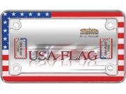 Cruiser Accessories 77203 Motorcycle License Plate Frame USA Flag Chrome