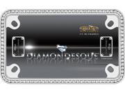 Cruiser Accessories 77730 Motorcycle License Plate Frame Diamondesque Chrome With Clear