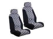 Haegan Vehicle Seat Covers USA Made Seat Cover Blue Chevron Cotton w Headrests LARGE PAIR 10185
