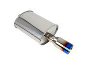 DC Sports Oval Canister Muffler W 4 Straight Blue Tip DCM4000