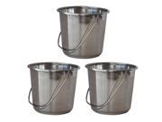 AmeriHome Small Stainless Steel Bucket Set 3 Pc SSB132SET