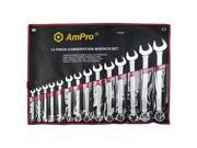 AmPro 14pc Combination Wrench Set Metric 10 32mm T40186