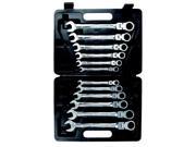 AmPro 12pc Flex Head Geared Ratcheting Wrench Set in case Metric T42388