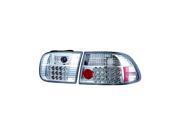 IPCW 92 95 Honda Civic Tail Lamps LED 3 Dr. HatchBack Clear LEDT 728C2 Pair