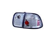 IPCW 96 98 Honda Civic Tail Lamps LED 4 Door Crystal Clear LEDT 732C2 Pair