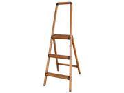 AmeriHome Lightweight Aluminium 3 Step Ladder with Faux Wood Finish STL3AW