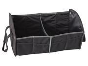 Premium Quality Car Trunk Organizer Storage by Hoolycow® A Foldable Multipurpose Double Cargo Organizer Storage Black
