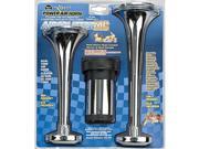 Wolo Manufacturing Air Horn Two Metal Chrome Trumpets for Motorcycles 415 MC