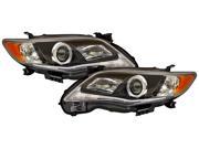 IPCW CWS 2035B2 2011 2013 Toyota Corolla Projector Halogen Headlights Black With DRL daytime running light design Not for Xenon and HID models Driver Si