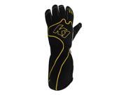 K1 RaceGear 13 RS1 Y M Reverse Stitch Kart Racing Gloves; Medium Yellow Black