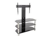 AVF SDCL900 A Stand with TV Mount for TVs up to 60 Black Glass Chrome Legs