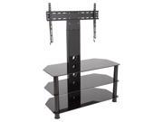 AVF SDCL900BB A Stand with TV Mount for TVs up to 65 Black Glass Black Legs