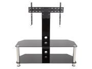 AVF SDCL1140 A Stand with TV Mount for TVs up to 65 Black Glass Chrome Legs