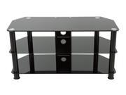AVF SDC1000CMBB A TV Stand with Cable Management for up to 50 TVs Black Glass Black Legs
