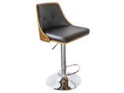 AmeriHome Bent Wood Onyx Faux Leather Bar Stool BSBWLB5