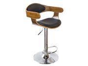 AmeriHome Bent Wood Raven Faux Leather Bar Stool BSBWLB7
