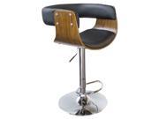 AmeriHome Bent Wood Jet Faux Leather Bar Stool BSBWLB4