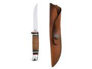 Case Leather hunter with Sheath clip blade polished leather handle