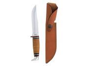 Case Leather hunter with Sheath clip blade polished leather handle
