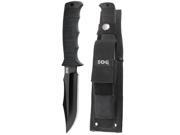 SOG SEAL Pup Elite - Fixed Blade - Nylon Sheath - Black TiNi Straight Edge Knife SOG SEAL Pup Elite - Fixed Blade - Nylon Sheath - Black TiNi Straight Edge Knife