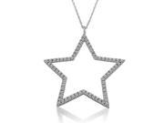 HUGE 10K White Gold Diamond Star Pendant 18inch Necklace 1cttw 1 3 4 inches