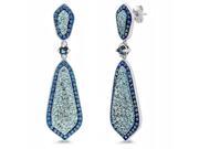 Sterling Silver Blue Crystal Dangle Earrings with Swarovski Crystals