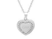 Amanda Rose Sterling Silver Crystal Love in Heart Pendant with Swarovski Elements
