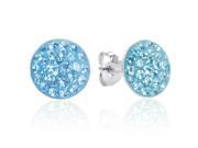Sterling Silver Aqua Blue Crystal Stud Earrings with Swarovski Elements