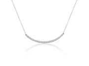 Sterling Silver Bar Necklace with Cubic Zirconia 18 inch chain