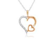 Amanda Rose Collection 18K Rose Gold Plated Sterling Silver Diamond Heart Pendant Necklace 1 10ct tw 18in. Chain