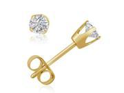 AGS Certified 1 4ct tw Round Diamond Stud earrings in 14K Yellow Gold