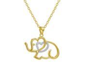 Diamond Accent Elephant with Heart Pendant in Gold Flashed Sterling Silver