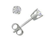 AGS Certified 1 3ct tw Round Soltaire Diamond Stud Earrings in 14K White Gold