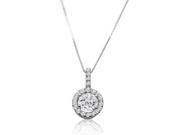 1cttw. Diamond Halo Style Pendant in 14K White Gold on an 18in. Box Chain