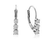 AGS Certified 1 2ct TW Three Stone Diamond Earrings in 14K White Gold