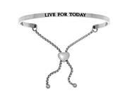 Intuitions Live for Today Stainless Steel Adjustable Bolo Friendship Bracelet