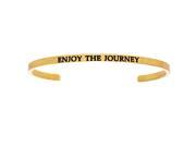 Intuitions Enjoy the Journey Yellow Stainless Steel Cuff Bangle Bracelet