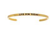 Intuitions Live for Today Yellow Stainless Steel Cuff Bangle Bracelet