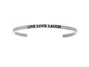 Intuitions Live Love Laugh Stainless Steel Cuff Bangle Bracelet