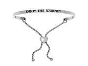 Intuitions Enjoy the Journey Stainless Steel Adjustable Bolo Friendship Bracelet
